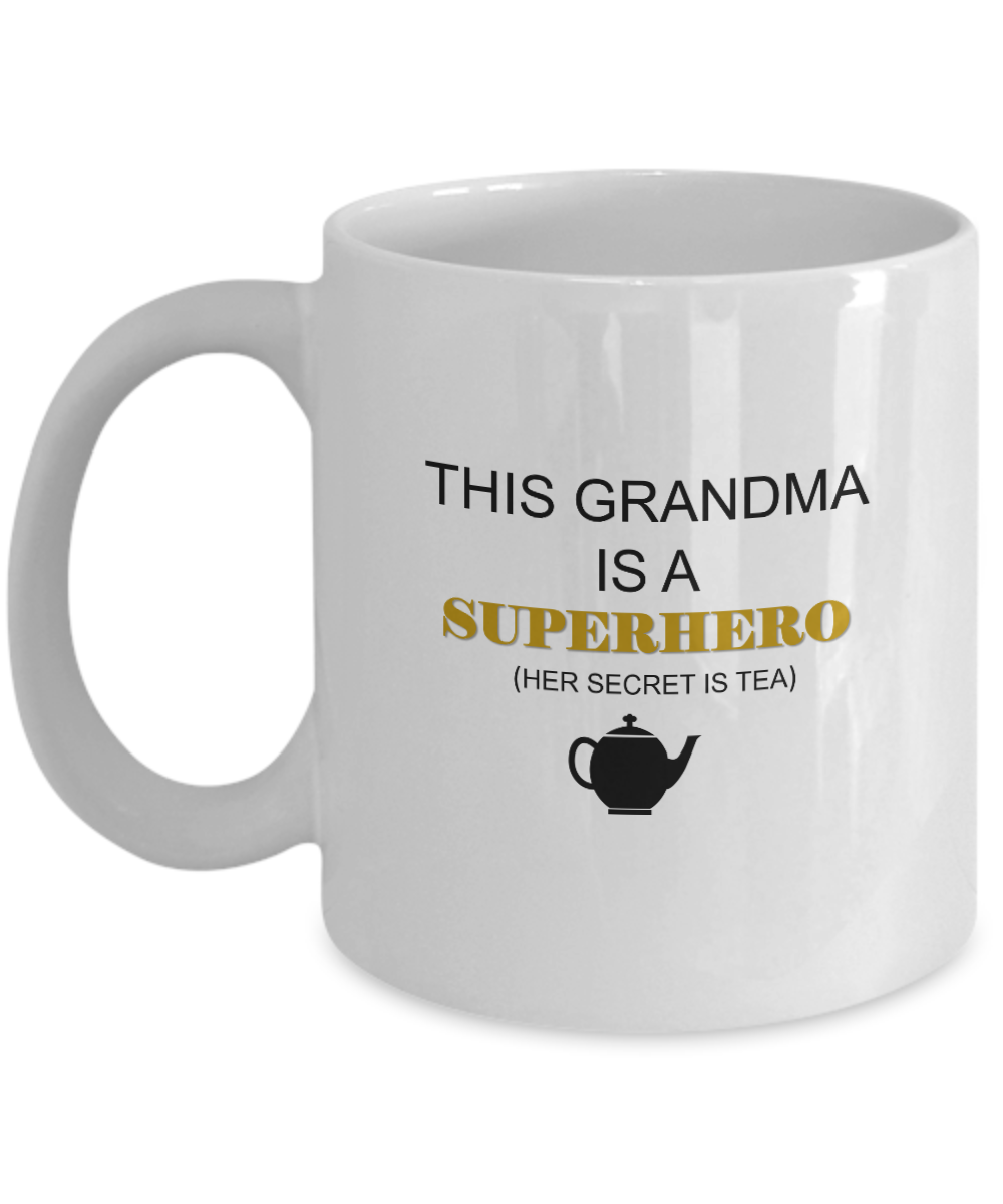 Grandma Superhero gift Tea white mugs - Funny Christmas White coffee mugs 11 oz