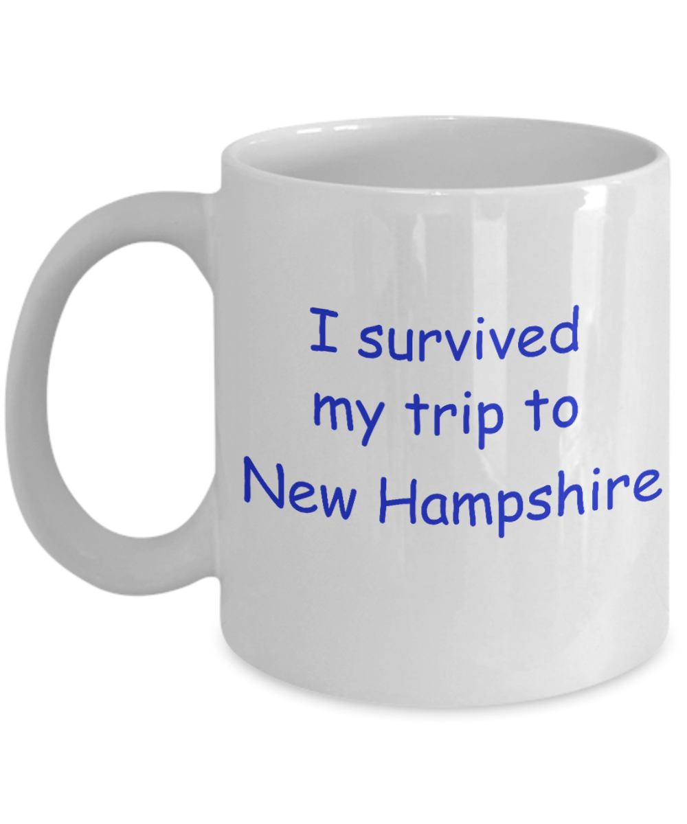 New Hampshire coffee mugs souvenirs , I survived my trip to New Hampshire - White Coffee Mug Tea Cup 11 oz Gift