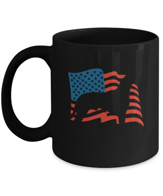 Gift gor dog lovers , USA Great Dane - Black Coffee Mug Porcelain Tea Cup 11 oz - Great Gift