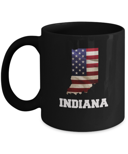 I Love Indiana Coffee mug sets - 11 OZ Black coffee mugs  State Love Gift Idea Cup Funny