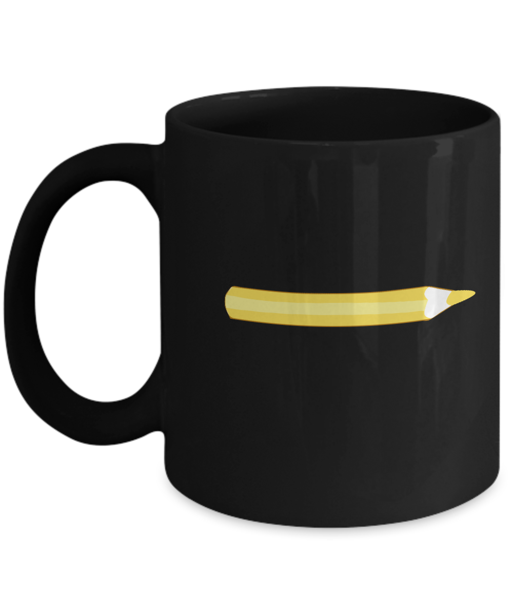 Pencil Yellow 2 Black Mugs - Funny coffee mugs Black coffee mugs 11 oz