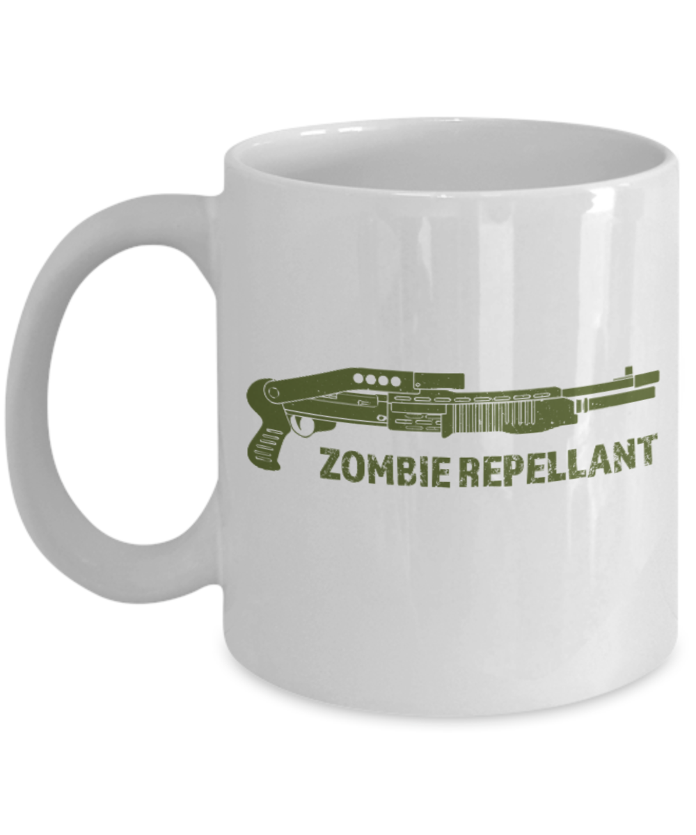 Plants vs zombies gift box mugs , Zombie Repellent - Black Coffee Mug Porcelain Tea Cup 11 oz - Great Gift