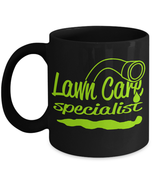 Lawn Whisperer Gift Coffee mug, Lawn Care Specialist-Black Porcelain Coffee Mug 11 oz for Landscape ,Architect, Gardener, Designer, Father, Mother