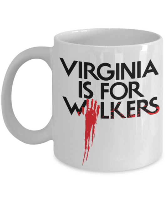 Plants vs zombies gift box mugs , Virginia is for Walkers - White Coffee Mug Porcelain Tea Cup 11 oz - Great Gift