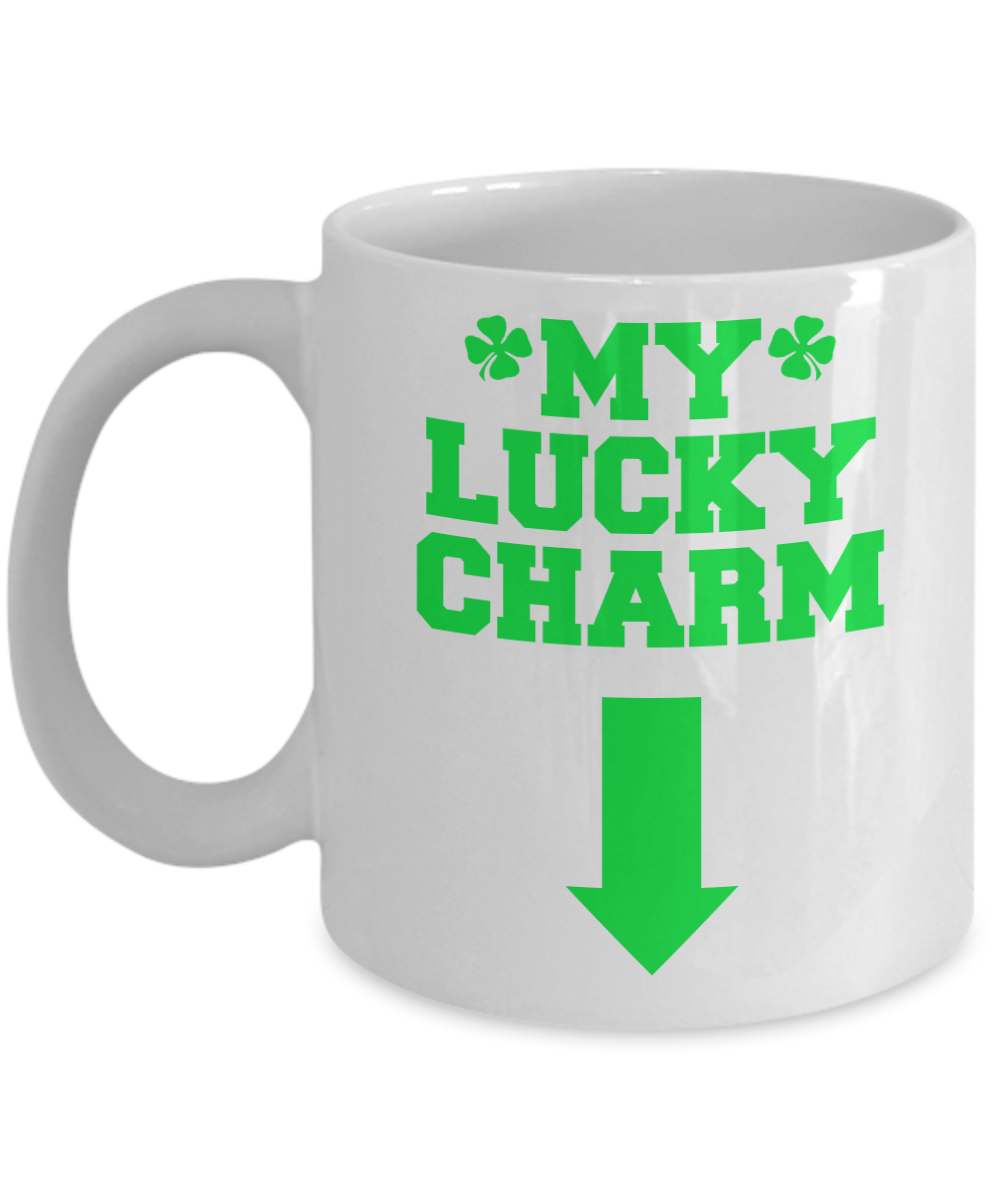 Saint Patrick's Day Personalized Gift Coffee mug, My Lucky Charm-White Porcelain Coffee Mug 11 oz