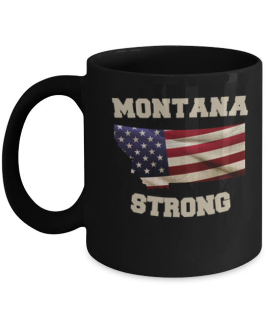 Montana State coffee Black mug - Porcelain Black Funny Black coffee mugs 11 oz