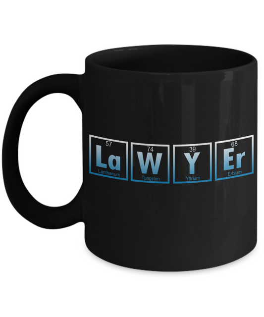 Law Coffee Mug, Lawyer Name Definition -Black Porcelain Coffee Mug 11 oz For Lawyer, Attorney, Law, Student, Graduate