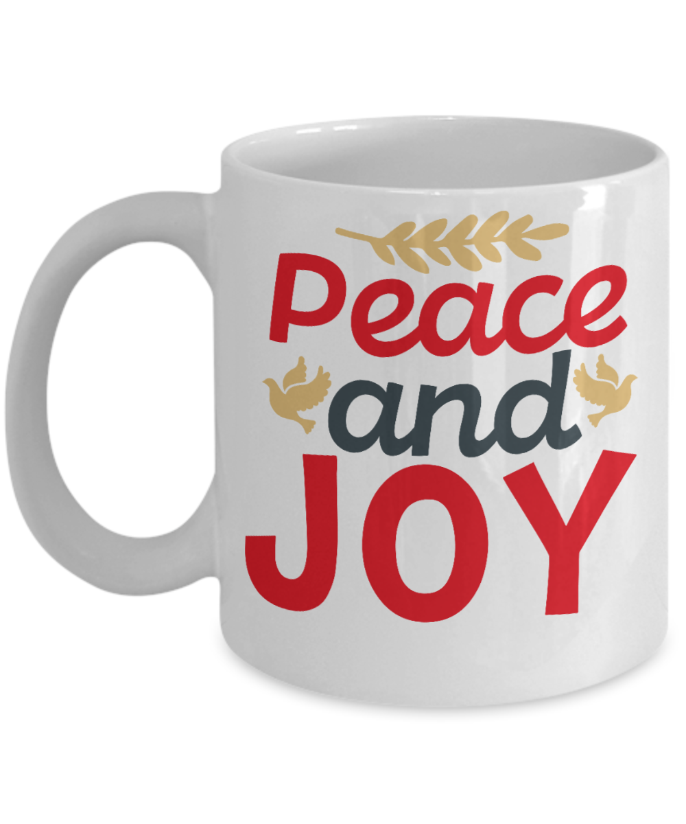 Knightmare before christmas mug - Peace and Joy - Funny Christmas Gift Mugs, Christmas Gifts for family Ceramic Cup White, Funny Mugs Gift Ideas 11 Oz