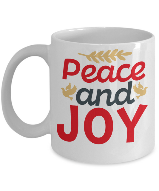 Knightmare before christmas mug - Peace and Joy - Funny Christmas Gift Mugs, Christmas Gifts for family Ceramic Cup White, Funny Mugs Gift Ideas 11 Oz