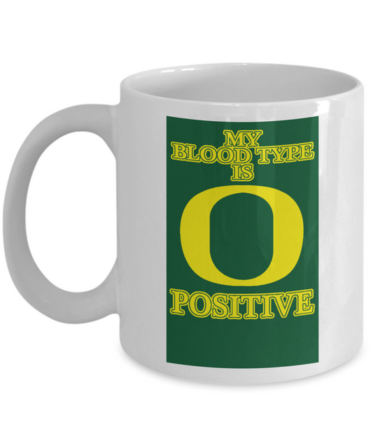 Blood Donor Is a Hero Gift Coffee Mug, My Blood Type Is O Positive-White Porcelain Coffee Mug 11 oz
