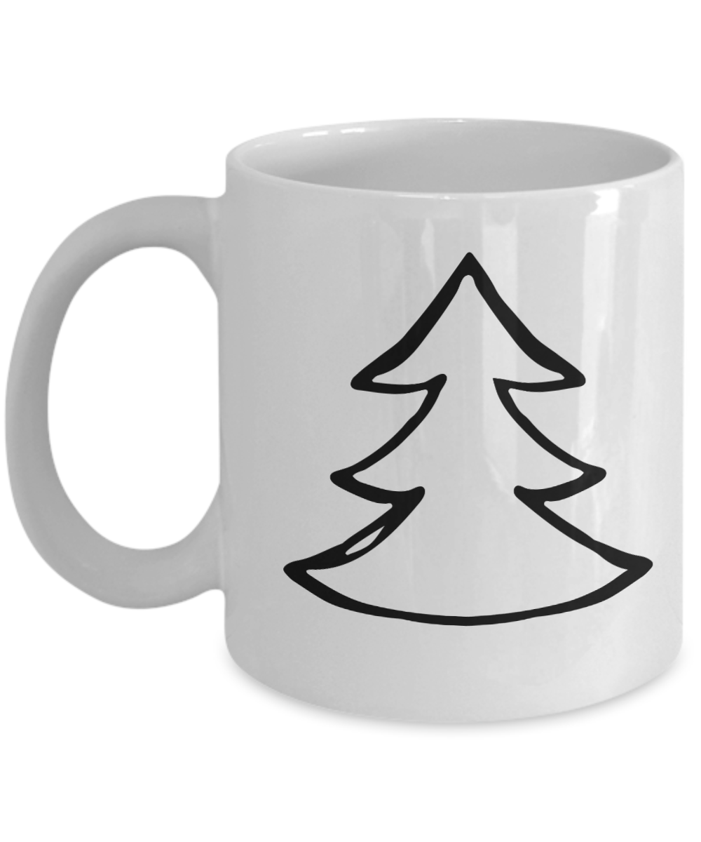 Knightmare before christmas mug - Christmas Doodle Tree - Funny Christmas Gift Mugs, Christmas Gifts for family Ceramic Cup White, Funny Mugs Gift Ideas 11 Oz