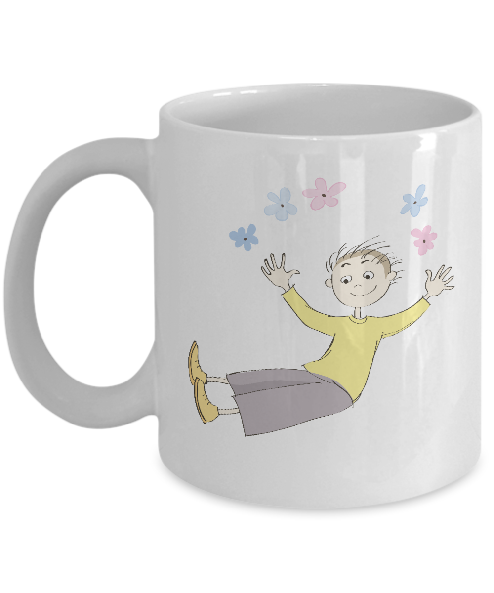 Boy with stars coffee mugs - Funny Christmas Gifts - Porcelain White coffee mugs 11 oz