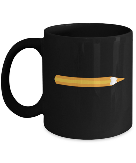 Pencil Orange 2 Black Mugs - Funny coffee mugs -Black coffee mugs 11 oz