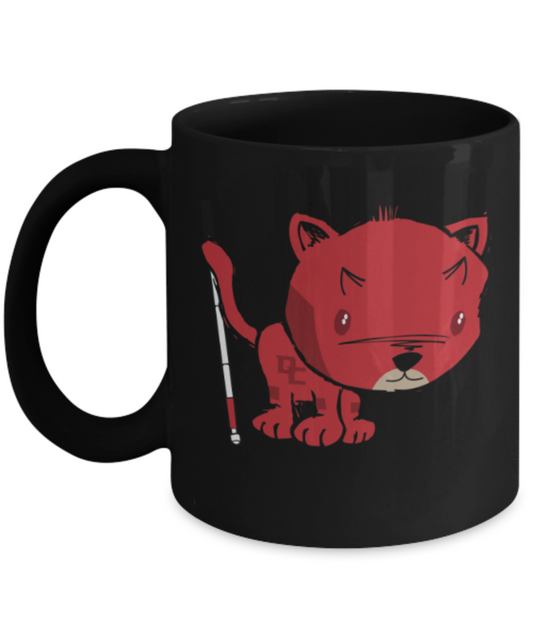 Gift gor cat lovers , Darekitten - Black Coffee Mug Porcelain Tea Cup 11 oz - Great Gift