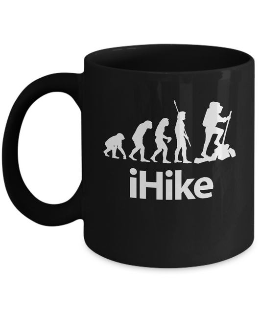 Ihike coffee mugs black for Hiking -  Black coffee tea mugs -Black coffee mugs 11 oz