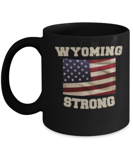 Wyoming State coffee mug - Porcelain Black Funny Coffee Mug, Best Office Tea Mug & Coffee Cup Gifts 11 oz Ceramic