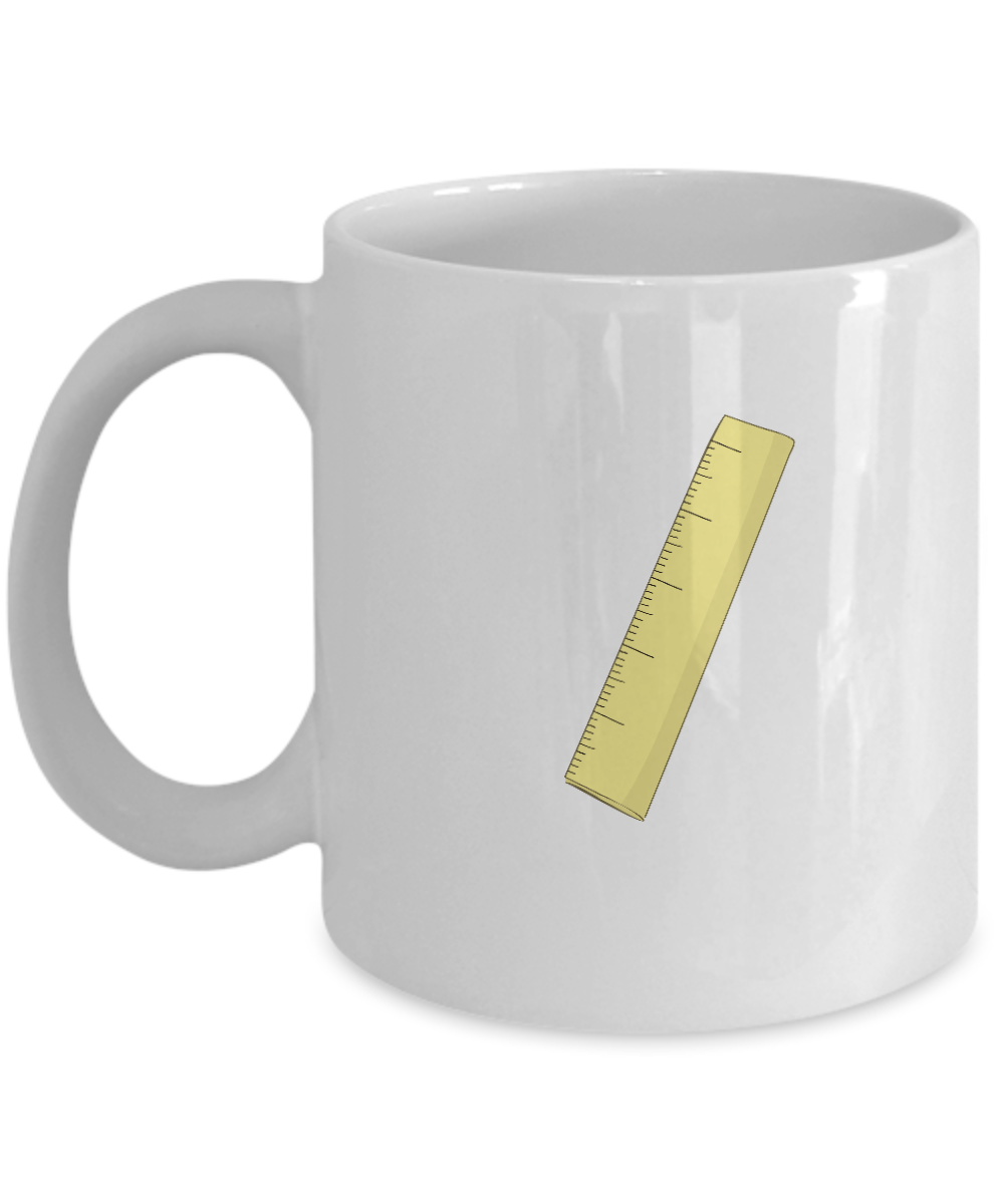 Ruler Yellow 2 White Mugs - Funny Coffee Mugs - Porcelain White coffee mugs 11 oz