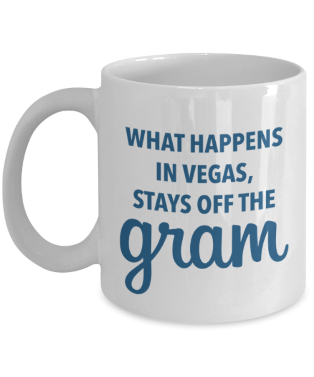 Funny coffee mugs , VegasGram - White Coffee Mug Porcelain Tea Cup 11 oz - Great Gift