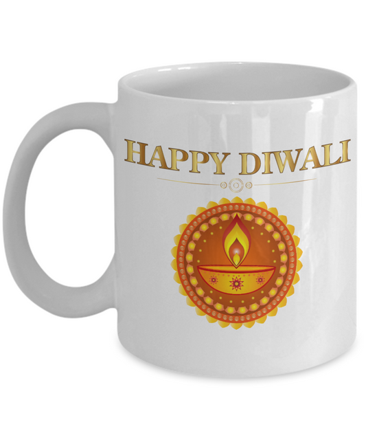 Diwali mugs - Happy Diwali - White Coffee Mug Tea Cup 11 oz Gift