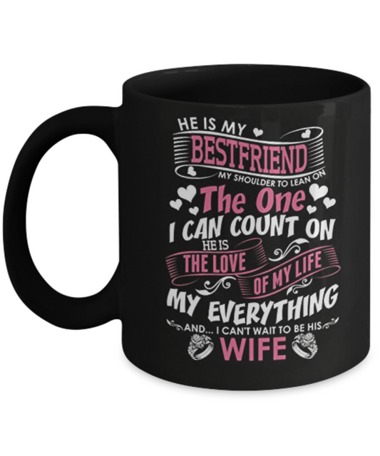 Future Husband Coffee Mug - Black Porcelain Coffee Cup,Premium 11 oz Black coffee cup