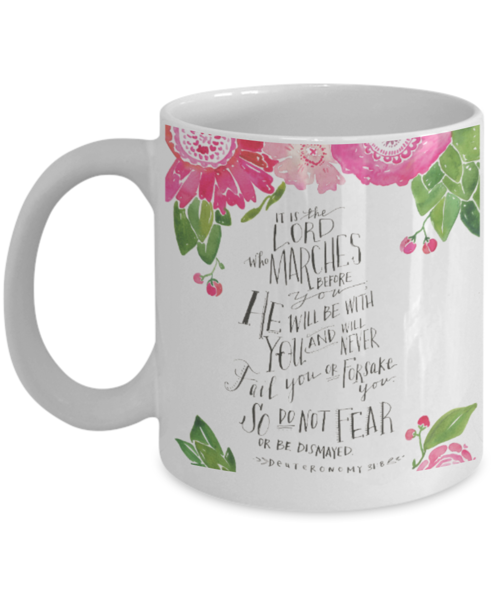 Bible verse mugs for women , Do not fear - White Coffee Mug Porcelain Tea Cup 11 oz - Great Gift