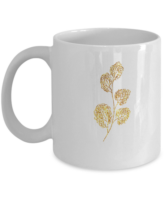 Flowers and Leaves 20 coffee mugs - Funny Christmas White coffee mugs 11 oz