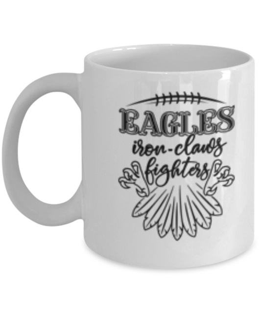 Philadelphia Eagles Football Mug - Eagles Iron Claws Fighters -White coffee mugs 11 oz