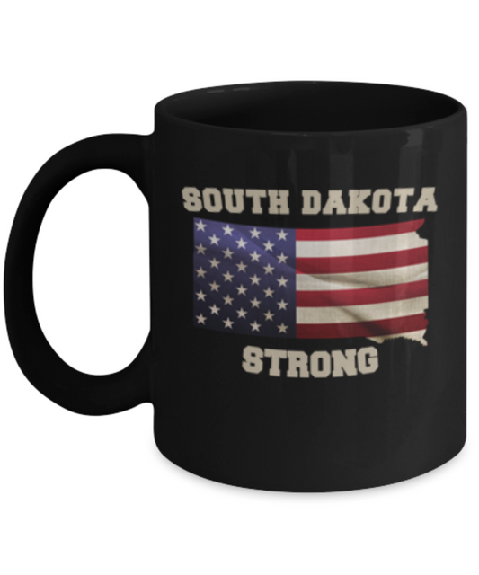 South Dakota State coffee mug - Porcelain Black Funny Black coffee mugs 11 oz