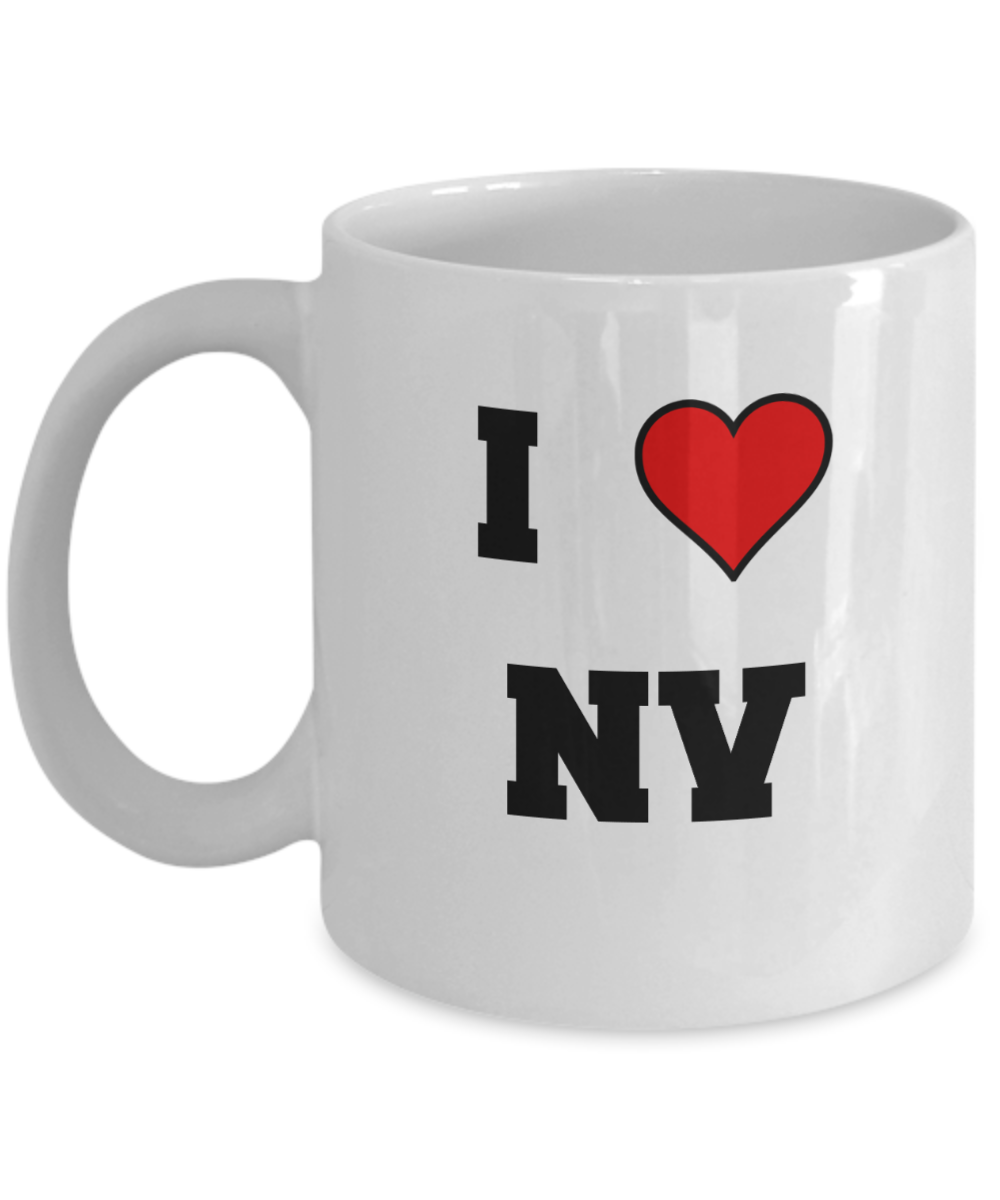 Nevada Mug, I Love Nevada NV Abbreviation USA States Ceramic Coffee Mug Tea Cup Gifts Mugs 11 oz Funny Mugs