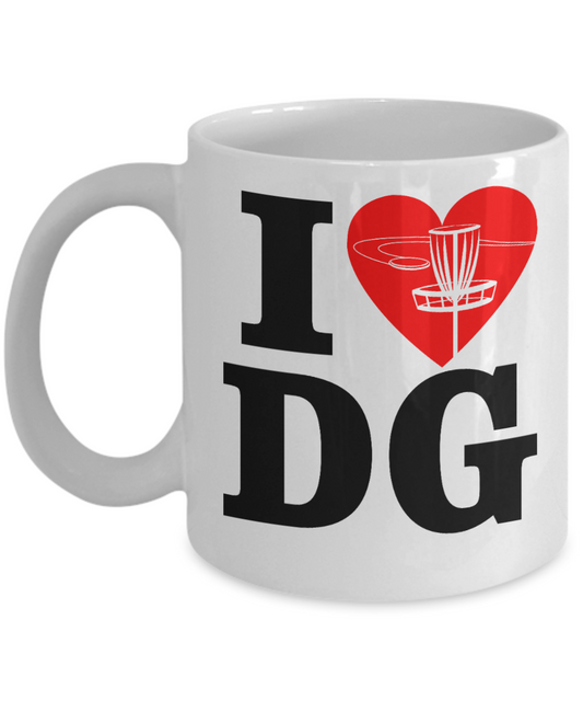Personalized DG Love Gift Coffee Mug, I Love DG-White Porcelain Coffee Mug 11 oz