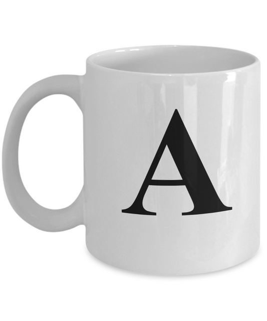 Alphabet Letter Mugs- Funny Coffee Mugs- White coffee mugs 11 oz