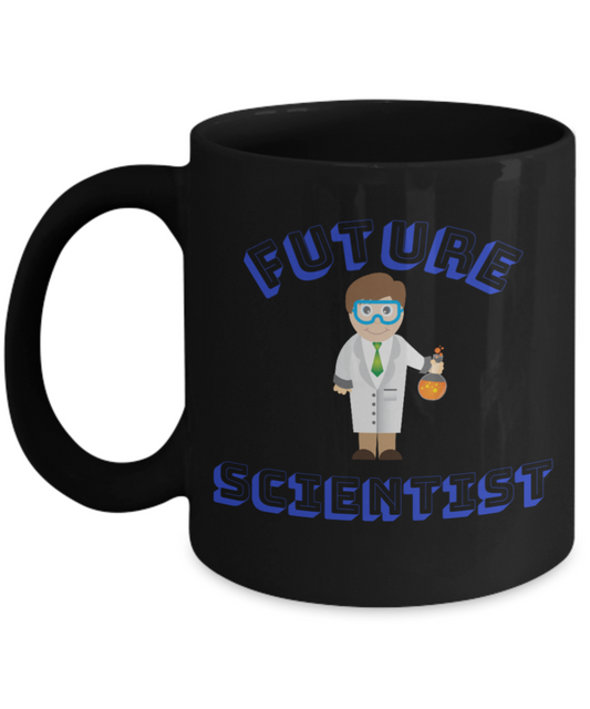 Future Scientist Coffee Mug- Black Porcelain Coffee Cup,Premium 11 oz Black coffee cup