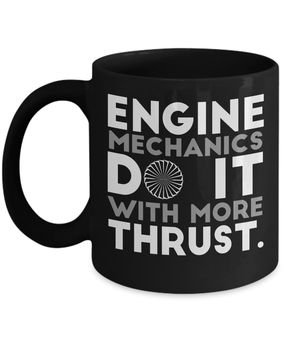 Word's Best Mechanic Coffee Mug,Engine Mechanics Do It With More Trust-Black Porcelain Coffee Mug 11 oz For Mechanic, Workshop, Husband,Dad