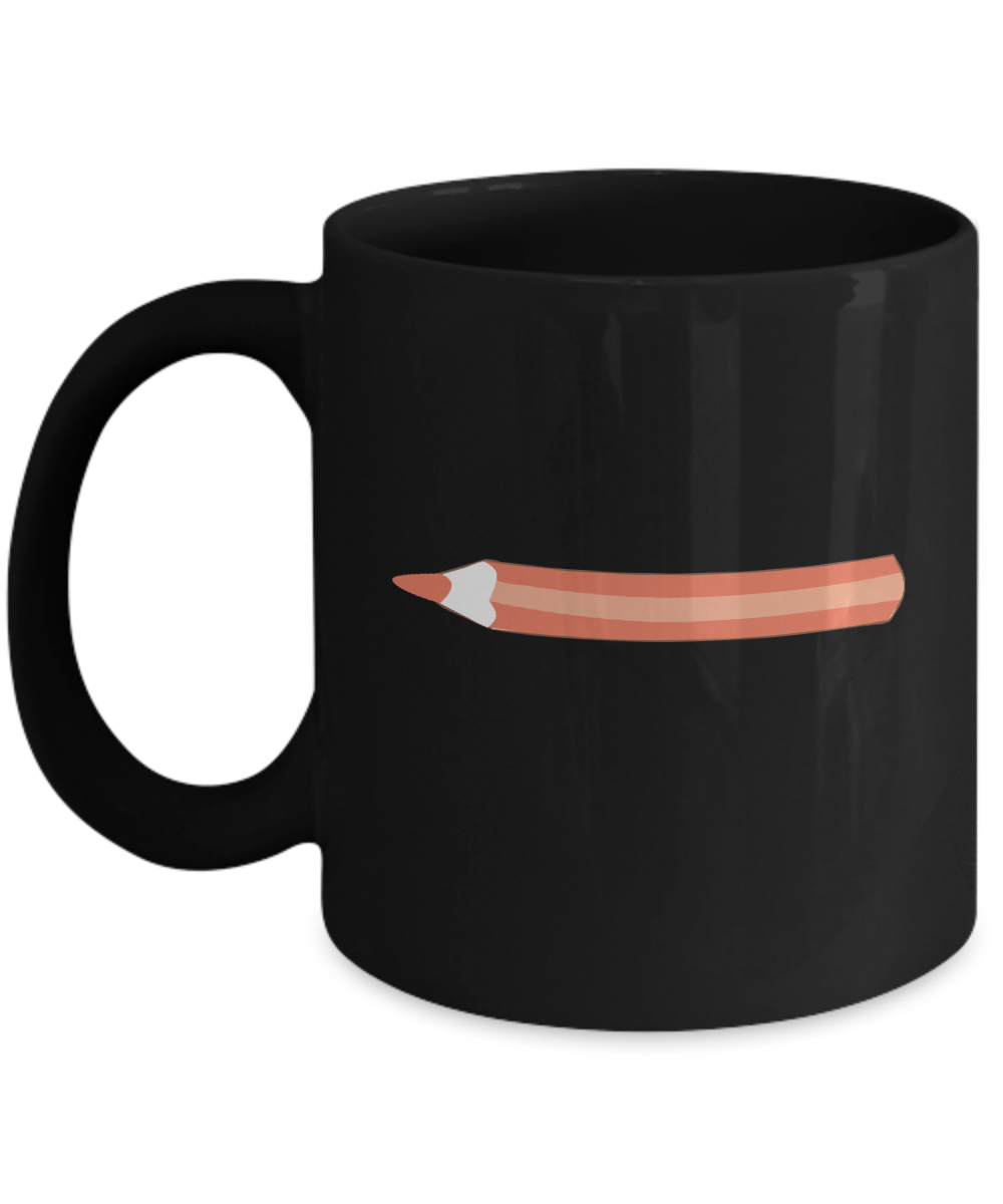 Pencil Red 3 Black Mugs - Funny coffee mugs Black coffee mugs 11 oz