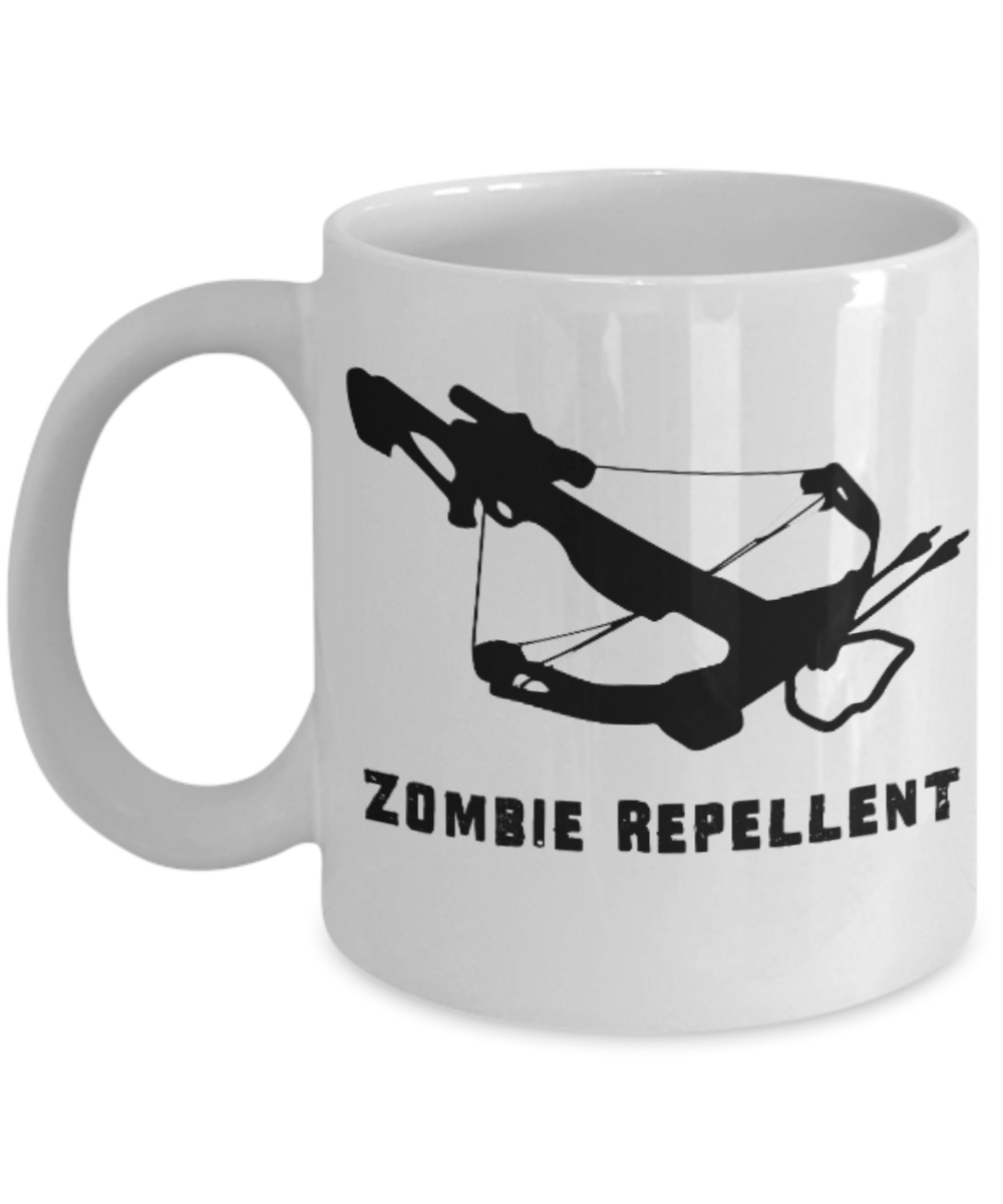 Plants vs zombies gift box mugs , Zombie Repellent Bow & Arrow - White Coffee Mug Porcelain Tea Cup 11 oz - Great Gift