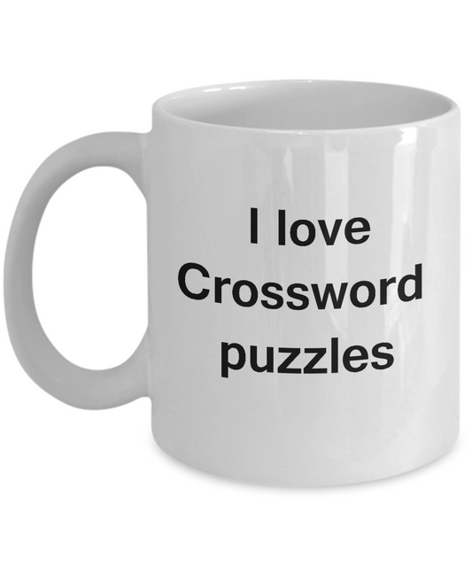 I Love Crossword Puzzles White Mugs - Funny Hobbies & Valentine White coffee mugs 11 oz