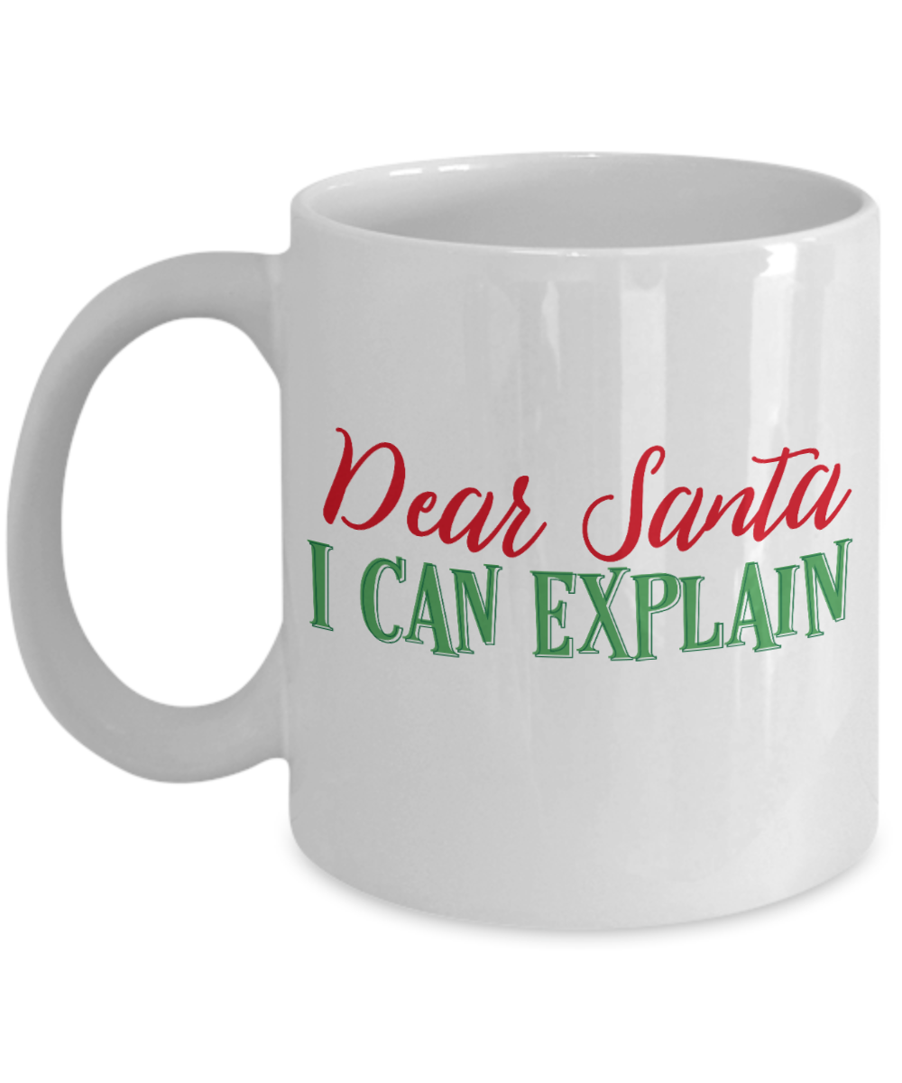 Rumbles the cloud and santa's greatest gift - Dear Santa, I can explain - Funny Santa Gift Mugs, Christmas Gifts for family Ceramic Cup White, Funny Mugs Gift Ideas 11 Oz