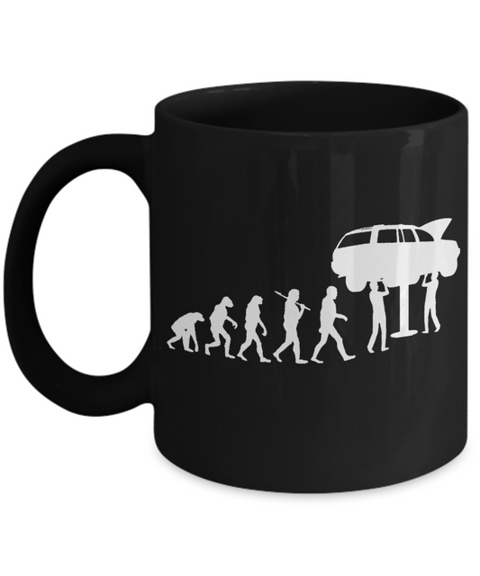 I Am Mechanic Funny Gift Coffee Mug, Evolution Of A Mechanic-Black Porcelain Coffee Mug 11 oz for Girlfriend, Father, Boyfriend, Wife, Husband, Mechanic, Car Lover