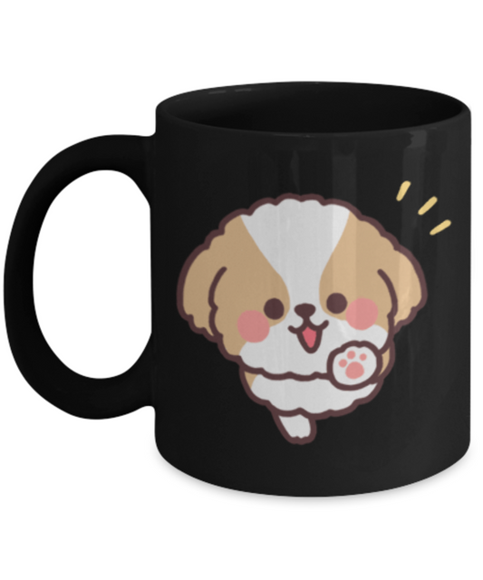 Shih Tzu- Black Funny Porcelain Coffee Mug 11-oz Coffee Mug