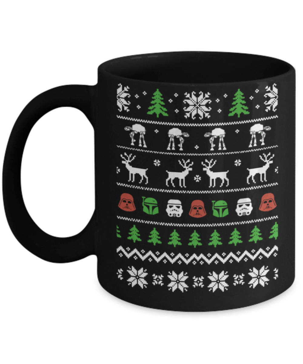 Peets coffee k cups christmas blend , Christmas Star wars - Black Coffee Mug Porcelain Tea Cup 11 oz - Great Gift