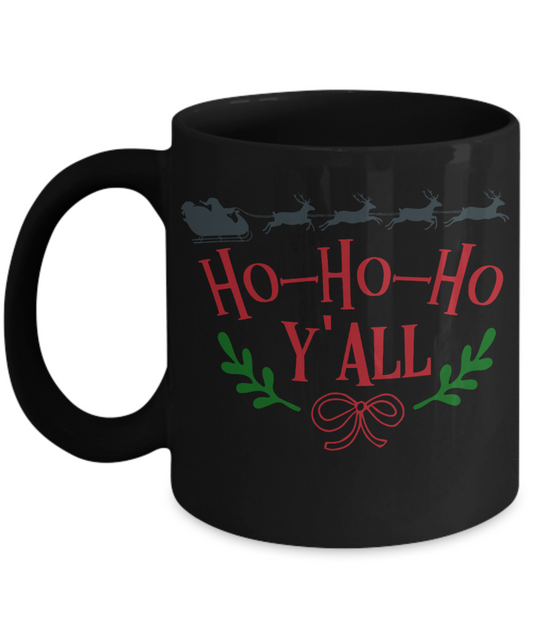 Knightmare before christmas mug - Ho Ho Ho Y'all - Funny Christmas Gifts Mugs, Christmas Gifts for family Ceramic Cup Black, Funny Mugs Gift Ideas 11 Oz