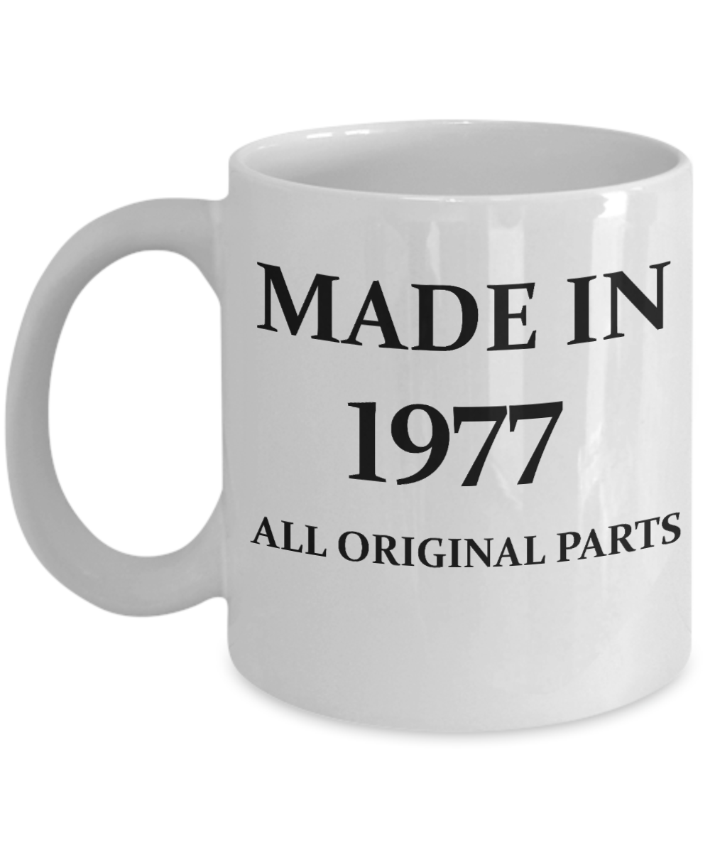 41st birthday gifts october 1977 of being sunshine - Made in 1977 All Original Parts - White Porcelain Coffee Cup,Premium 11 oz Funny Mugs White coffee cup Gifts Ideas
