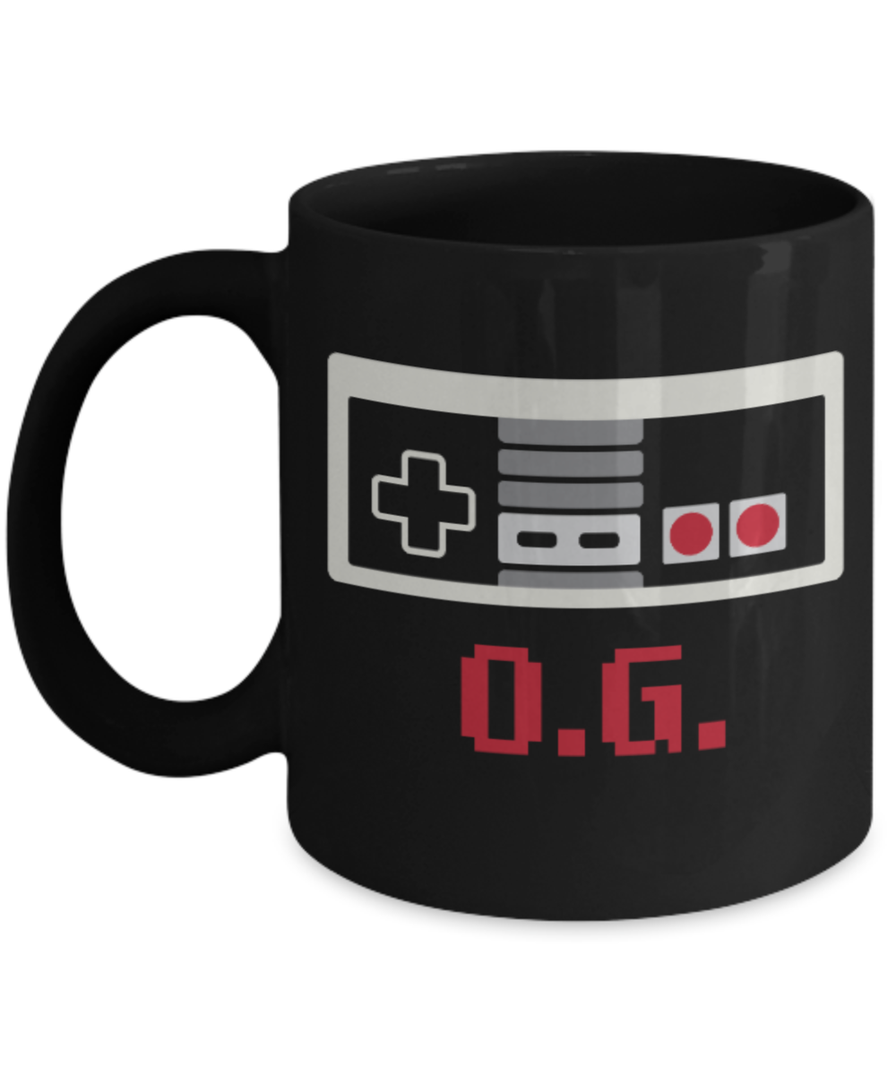 Games Lovers mugs, OG - Black Coffee Mug Porcelain Tea Cup 11 oz - Great Gift