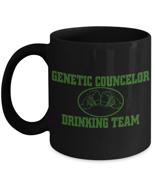 Beer Lover Custom Coffee Mug, Genetic Councelor Drinking Team-Black Porcelain Coffee Mug 11 oz