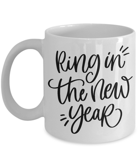 Funny Christmas Coffee Mug-Ring in the new year -Funny Christmas White coffee mugs 11 oz