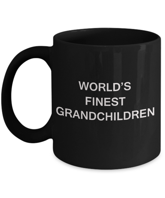 Funny Grandchildren Mugs - World's Finest Grandchildren Black coffee mugs 11 oz