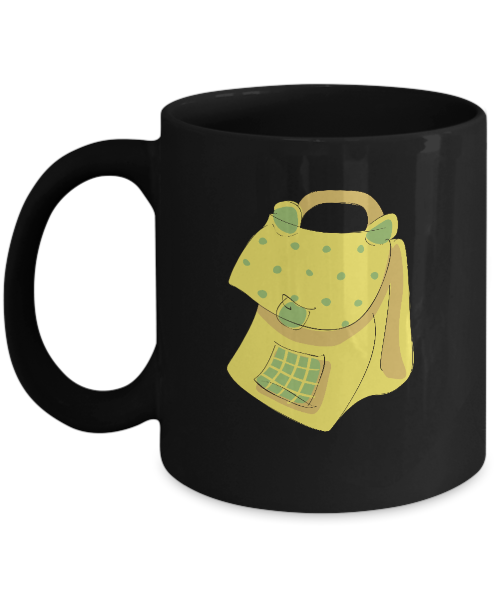 School Bags Yellow Black Mugs - Funny coffee mugs - Black coffee mugs 11 oz