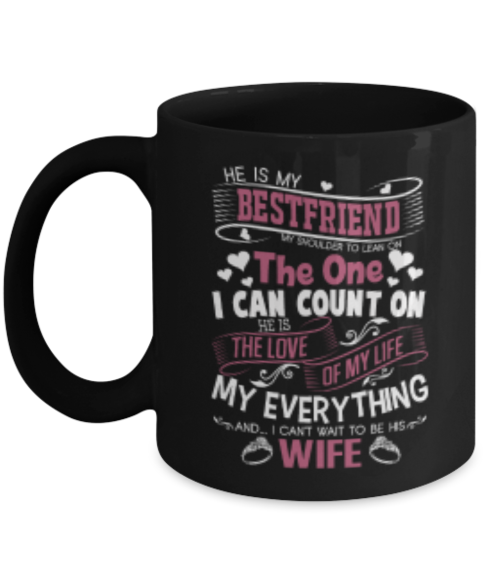 Future Husband Coffee Mug - Black Porcelain Coffee Cup,Premium 11 oz Black coffee cup