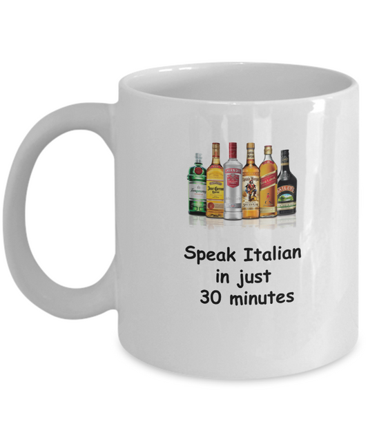 Speak Italian in 30 Minutes Funny coffee mugs - Funny Christmas White coffee mugs 11 o