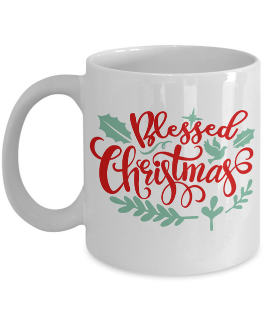 Nightnare before christmas mug - Blessed Christmas - Funny Christmas Gift Mugs, Christmas Gifts for family Ceramic Cup White, Funny Mugs Gift Ideas 11 Oz